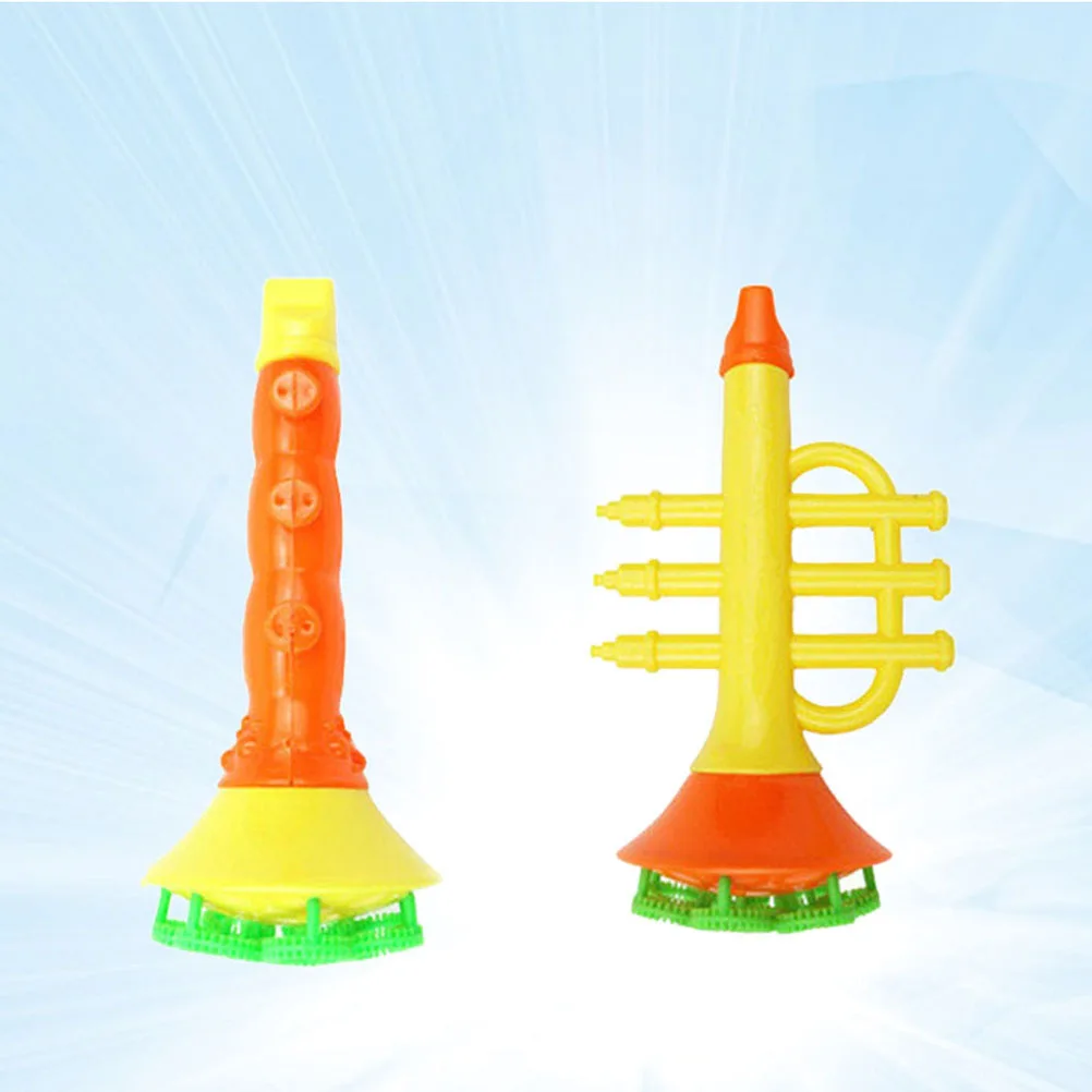 Máquina de burbujas para instrumentos musicales porosos y creativos, fácil de operar, diversión de verano para niños y niñas, Color aleatorio, 2 uds.