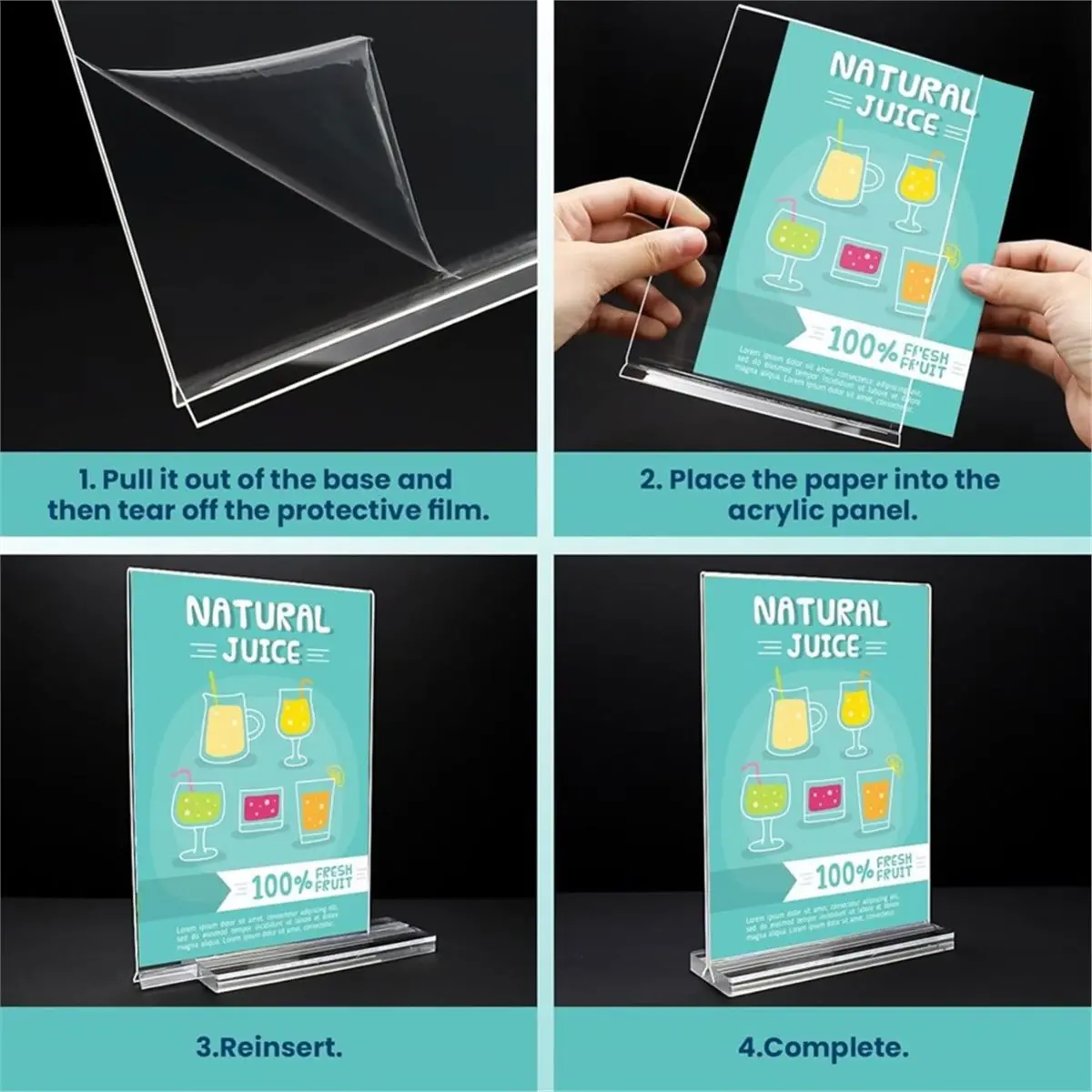 2026 New Acrylic Sign Holder, 5x7, 15 Pack Vertical Clear Table Menu Display,Suitable for Restaurants, , Store, Fair