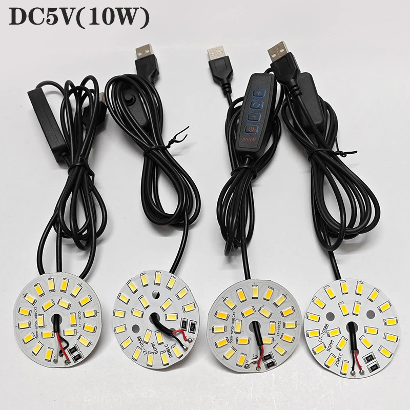 

DC5V 10W USB LED Lights 5730 Chip Single Dimmer Reading Night Desk Book Tablet Reading Lamp Switch Power Cable Warm White Color