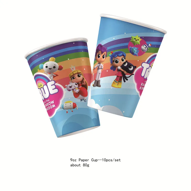 Disney Thực Rainbow Vương Quốc Sinh Nhật Chủ Đề Tặng Dùng Một Lần Dự Tiệc Cung Cấp Đảng Ly Băng Kéo Lá Cờ Bánh Bộ Quà Tặng