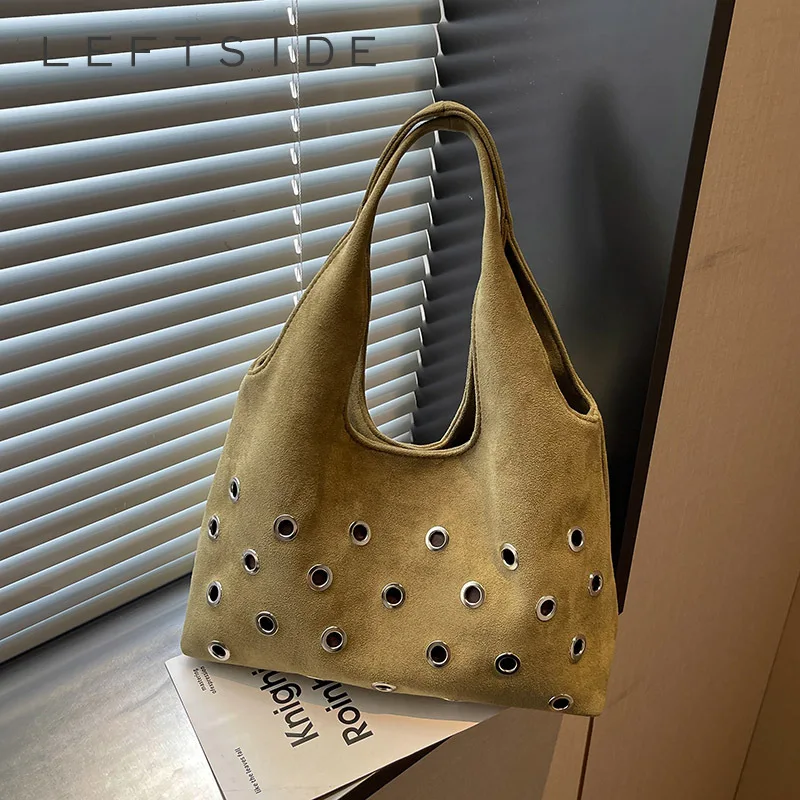 LEFTSIDE Small PU Leather Hobo Bag 2026 Winter New Trend Retro Women Fashion Simple Shoulder Bags Female Handbags and Purses