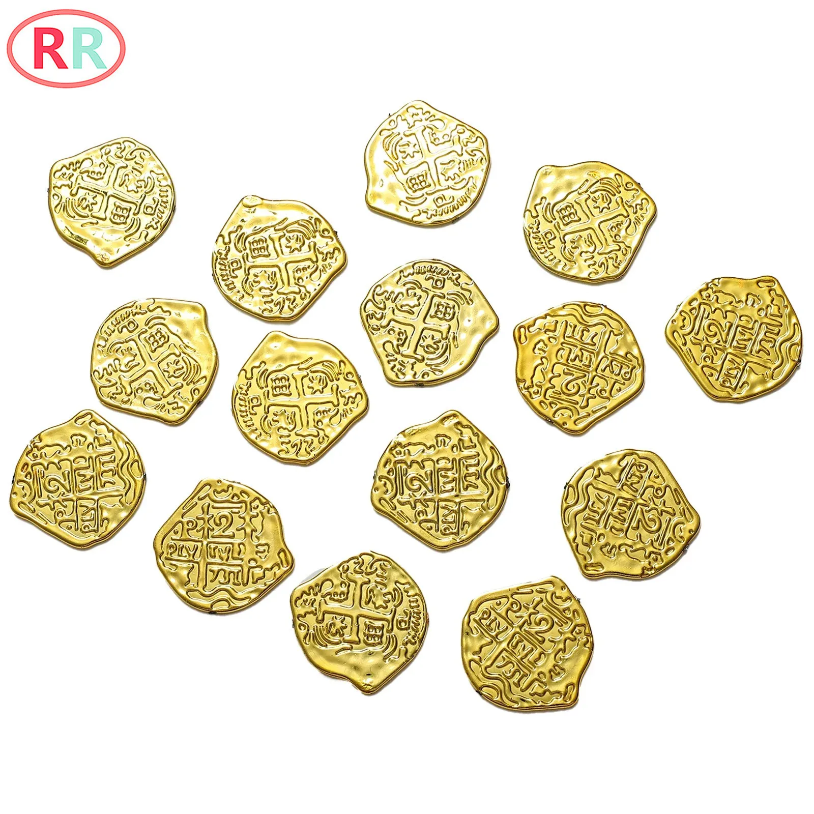 

100Pcs Plastic Party Treasure Chest Game Coin Pirate Toy Coin Kids Fake Play Toy Coin Halloween Party Decoration Prop