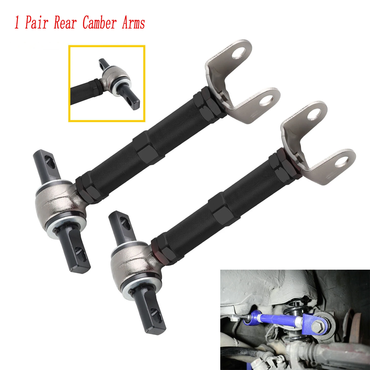Adjustable Rear Camber Control Arms Black For 01-05 Honda Civic 02-06 Acura RSX Suspension Accessories