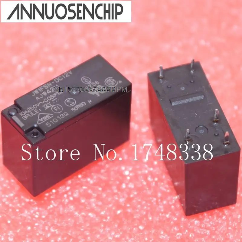 10PCS New and Original  JW1FSN-12VDC  JW1FSN-12V AJW4211  10A/250VAC   DIP5 Relays  JW1FSN-DC12V