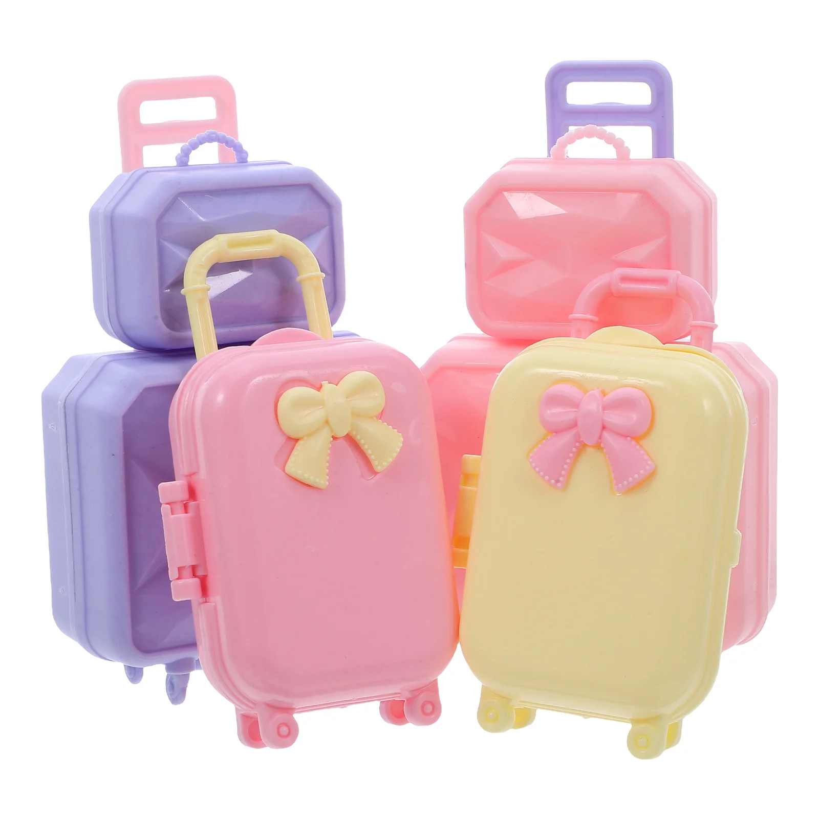 

4Pcs Miniature House Storage Case 30cm Luggage Organizer Suitcase for Playing Travel Decor Children's Toy Storage Box