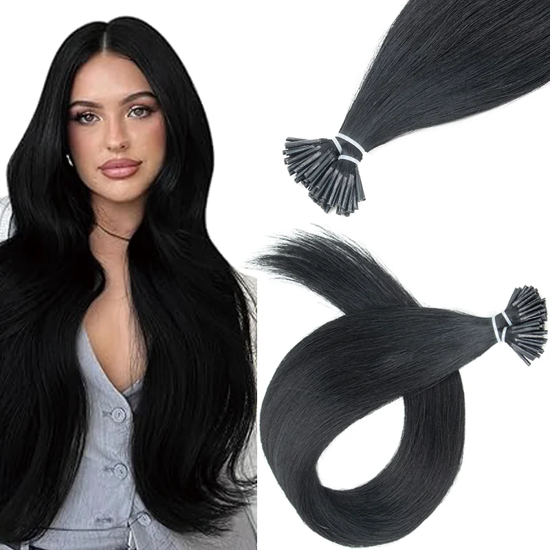 

Высококачественные салонные наращиваемые волосы I-Tip из натуральных человеческих волос, 30G, с утолщенными концами, прямые, кератиновое наращивание, 12-20 дюймов, для ежедневного использования