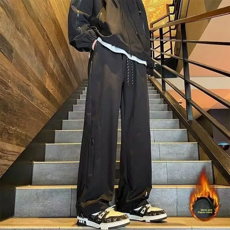 

Мужские спортивные брюки-карго на подкладке на открытом воздухе, ветрозащитные водонепроницаемые прямые повседневные брюки, весенне-осенняя рабочая одежда для скалолазания