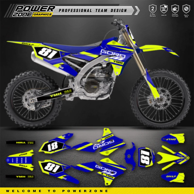 PowerZone Custom Team Graphics Backgrounds Decals Stickers Kit For YAMAHA 14-18 YZ250F 15-18 YZ250FX WRF250  14-17 YZ450F 067