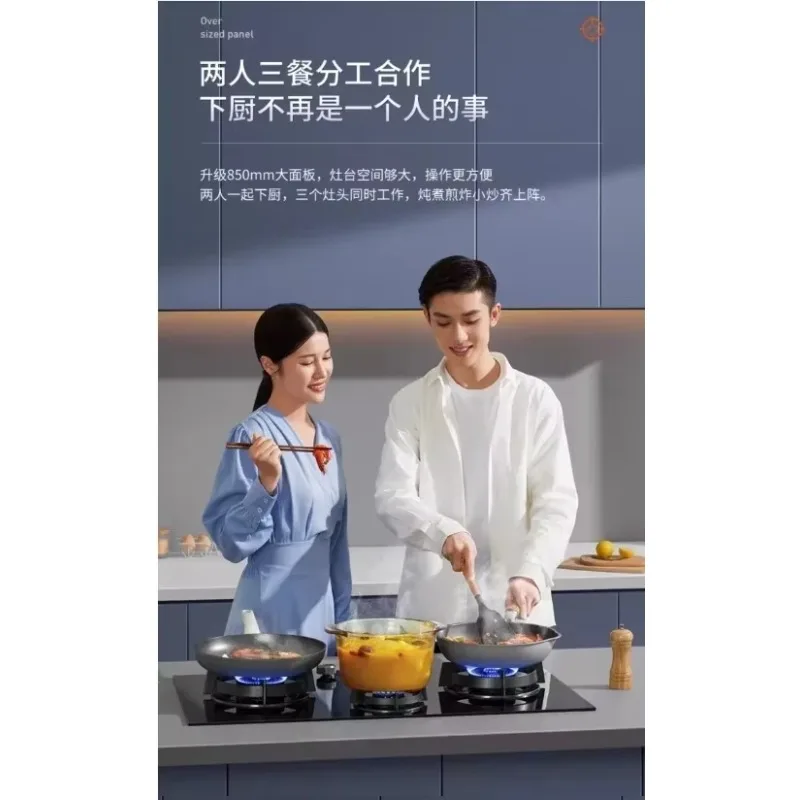 Multi-Burner Household Gas Stove: Three-Burner, New Embedded, Natural Gas/Liquefied Gas with Fire Protection