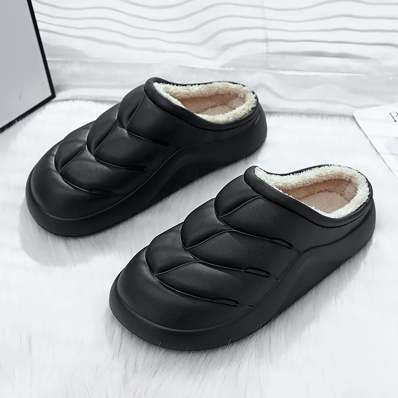 2022 Men Winter Selling Slippers Waterproof Home Shoes Cotton Shoes Couple Indoor Slides Thick Platform Flip Flops Plus Velvet