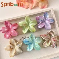 Acrílico Flower Hair Clip para mulheres, doce textura fresca Hair Claws, Trendy Hair Accessories, Girl Hairpin, Korean Headwear