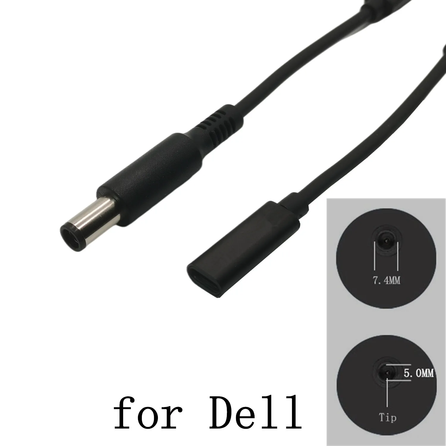 USB 3.1 TYPE C to DC 7.4*5.0 / 7.4*0.6mm Female to Male For DELL Laptop Charger DC Jack Power Adapter Cable 0.15M PD Charging