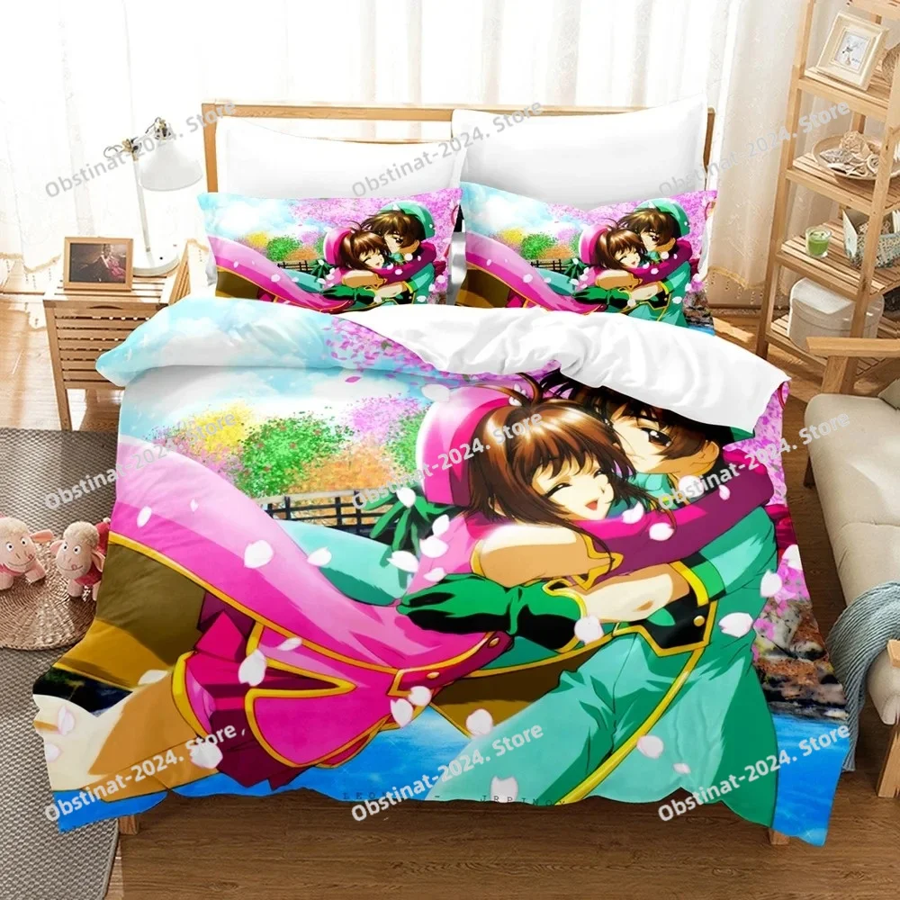 

New 3D Printed Anime Cardcaptor Sakura Bedding Set Boys Girls Twin Queen Size Duvet Cover Pillowcase Bed Kids Adult Home Textile