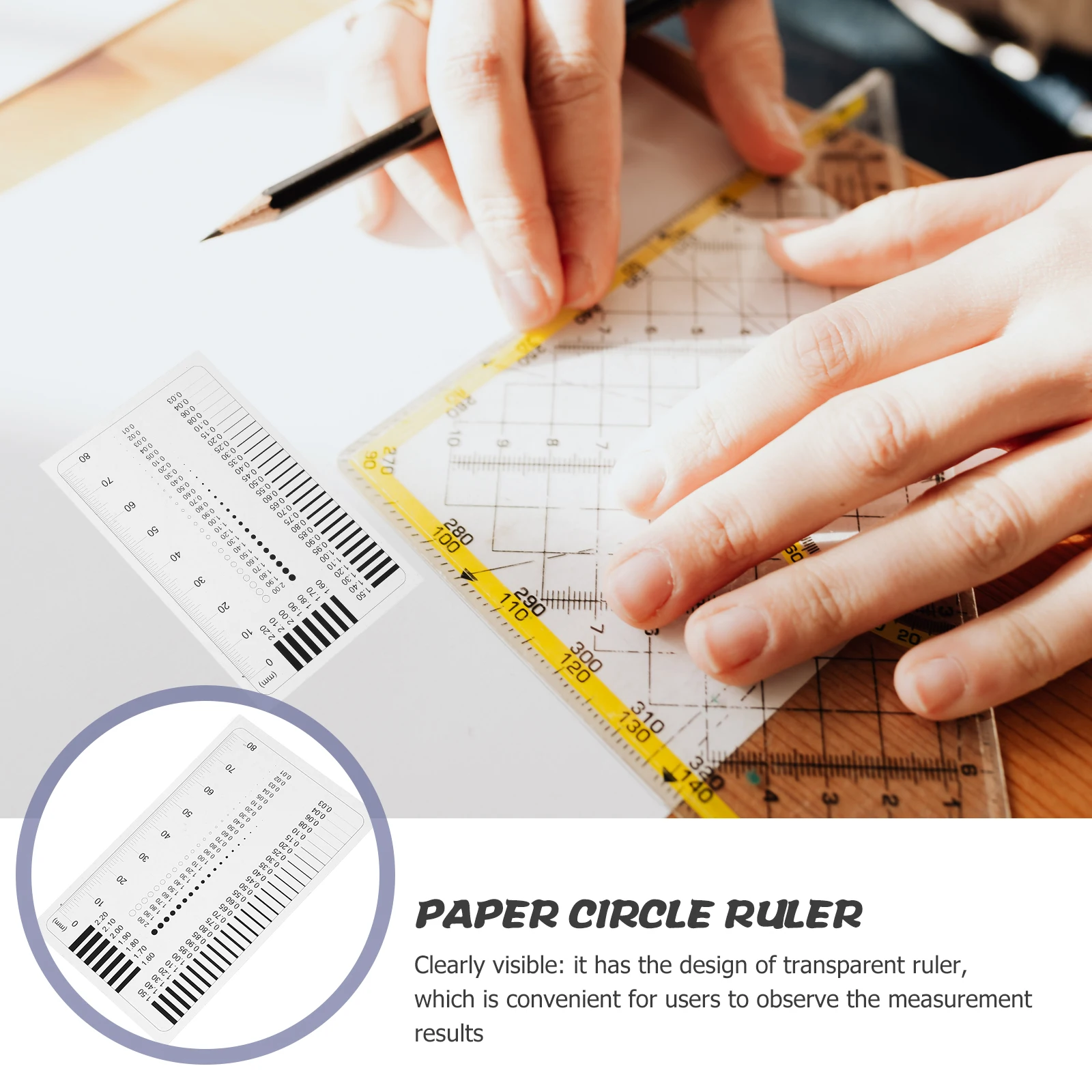

4pcs Precision Measurement Tools High Accuracy Glass Thickness Gauge Transparent Ruler Crack Width Scratch Comparison