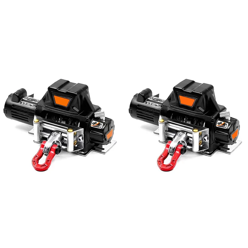

BEDW-2X Metal Winch For 1:10 RC Crawler Car Axial SCX10 D90 90046 TRX4 Redcat (Black)