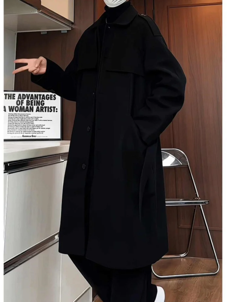 

Мужское шерстяное пальто средней длины Bla, утепленное, осенне-зимнее, в русском стиле, с отложным воротником, ветрозащитное, модное