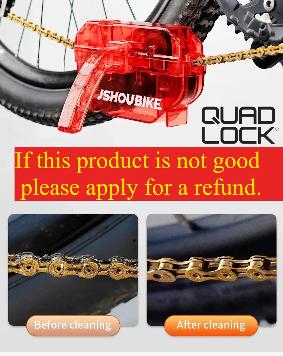 

QUAD LOCK Bicycle chain cleaning tool, cycling cleaner, cleaning tool, mountain bike cleaning kit, bicycle accessories