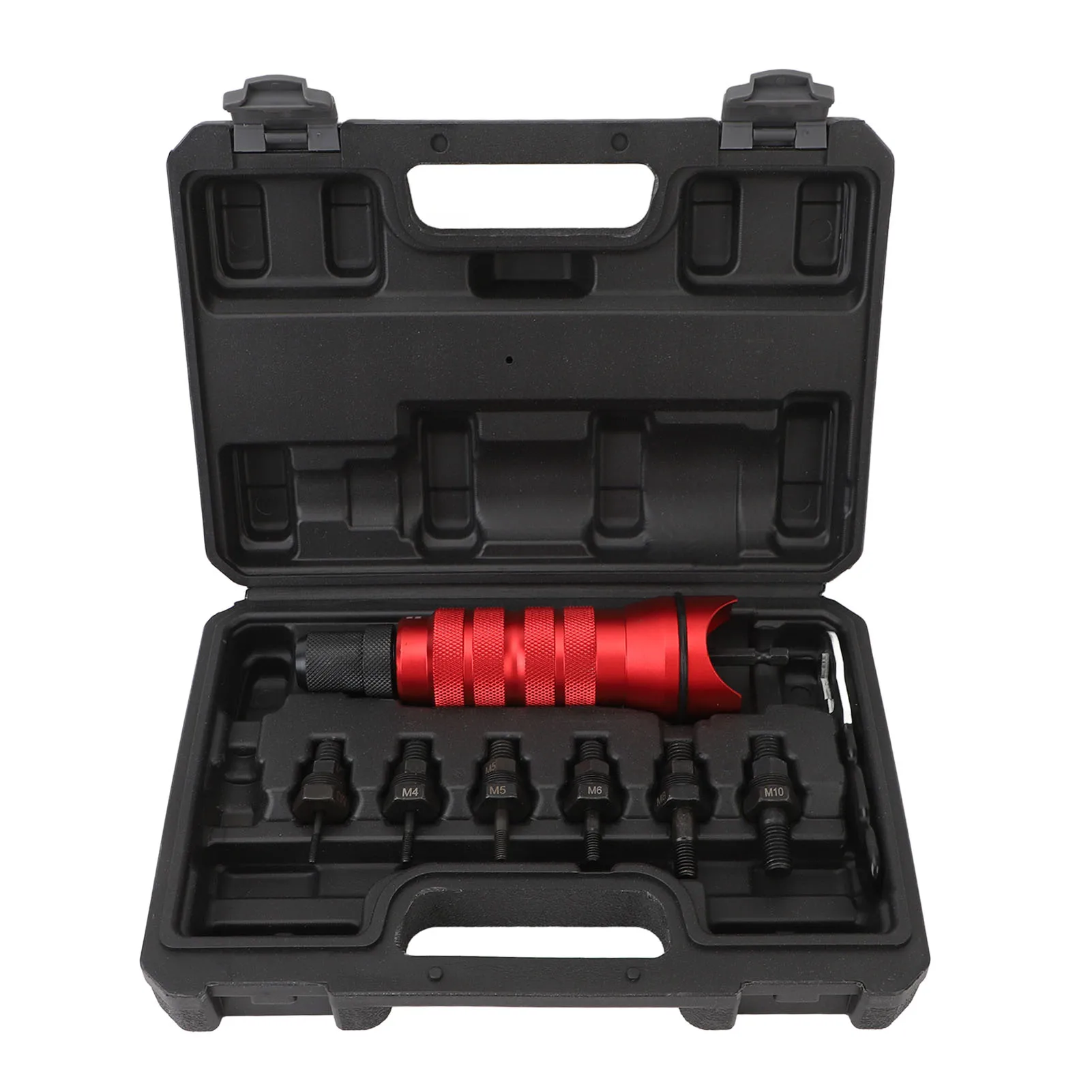 Rivet Nut Drill Adapter Kit Electric Rivet Drill Adapter Kit 2.4‑6.4mm 6 Interchangeable Rivet Head 150 Nut Rugged Carrying Case