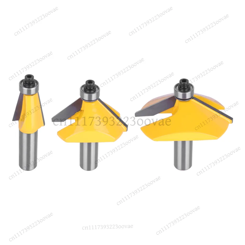 11.5-60° Router Bit Set Woodworking Milling Cutter 12/12.7mm Shank Chamfer Bevel Edging Face Mill Tool