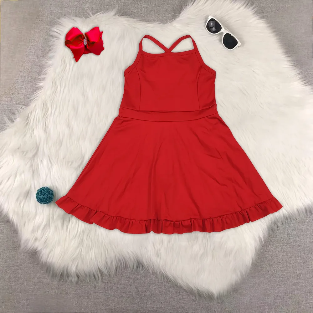 

Baby Girls Red Athletic Active Wear Knee Length Dresses
