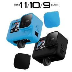 for GoPro 11 10 9 Protective Silicone Case Tempered Glass Screen Creen Protector Film Lens Cap Cover for GoPro Camera Accessory