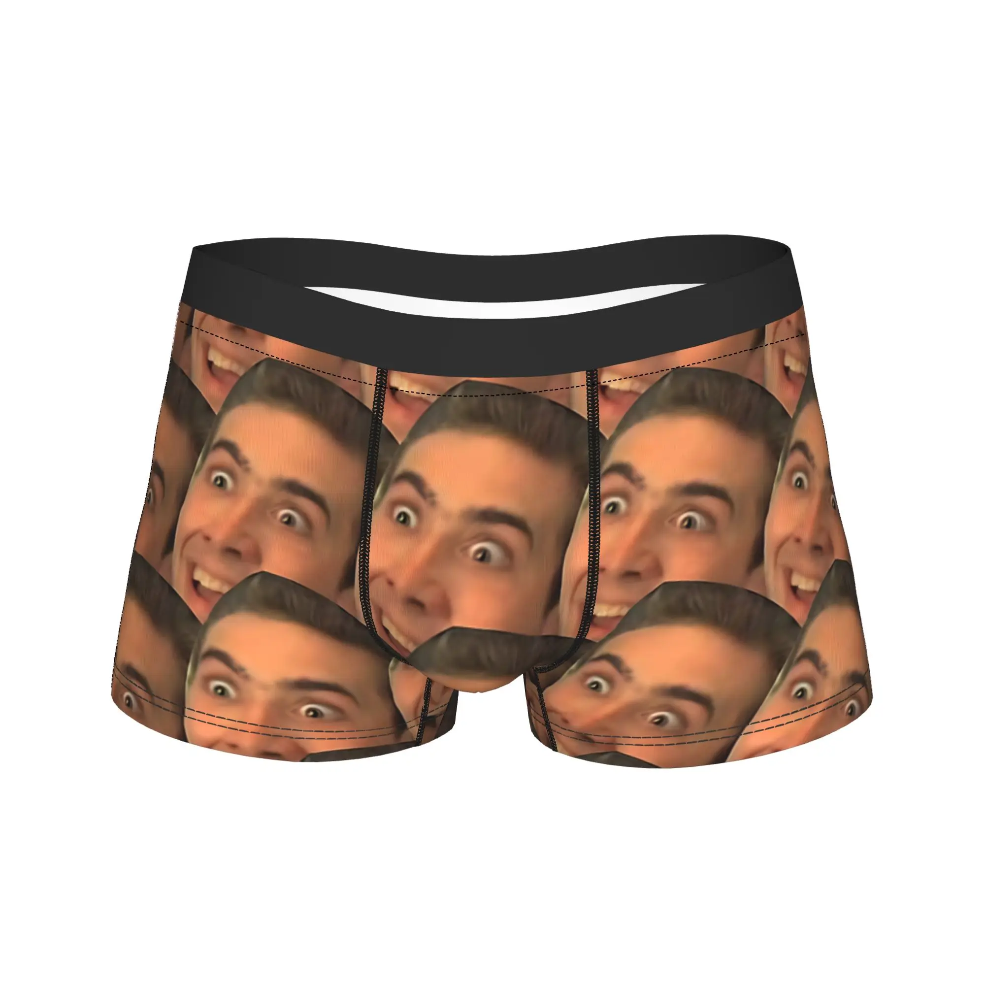 

Мужские трусы-боксеры с забавным принтом Николаса Кейджа, классические боксеры, высококачественные трусы больших размеров