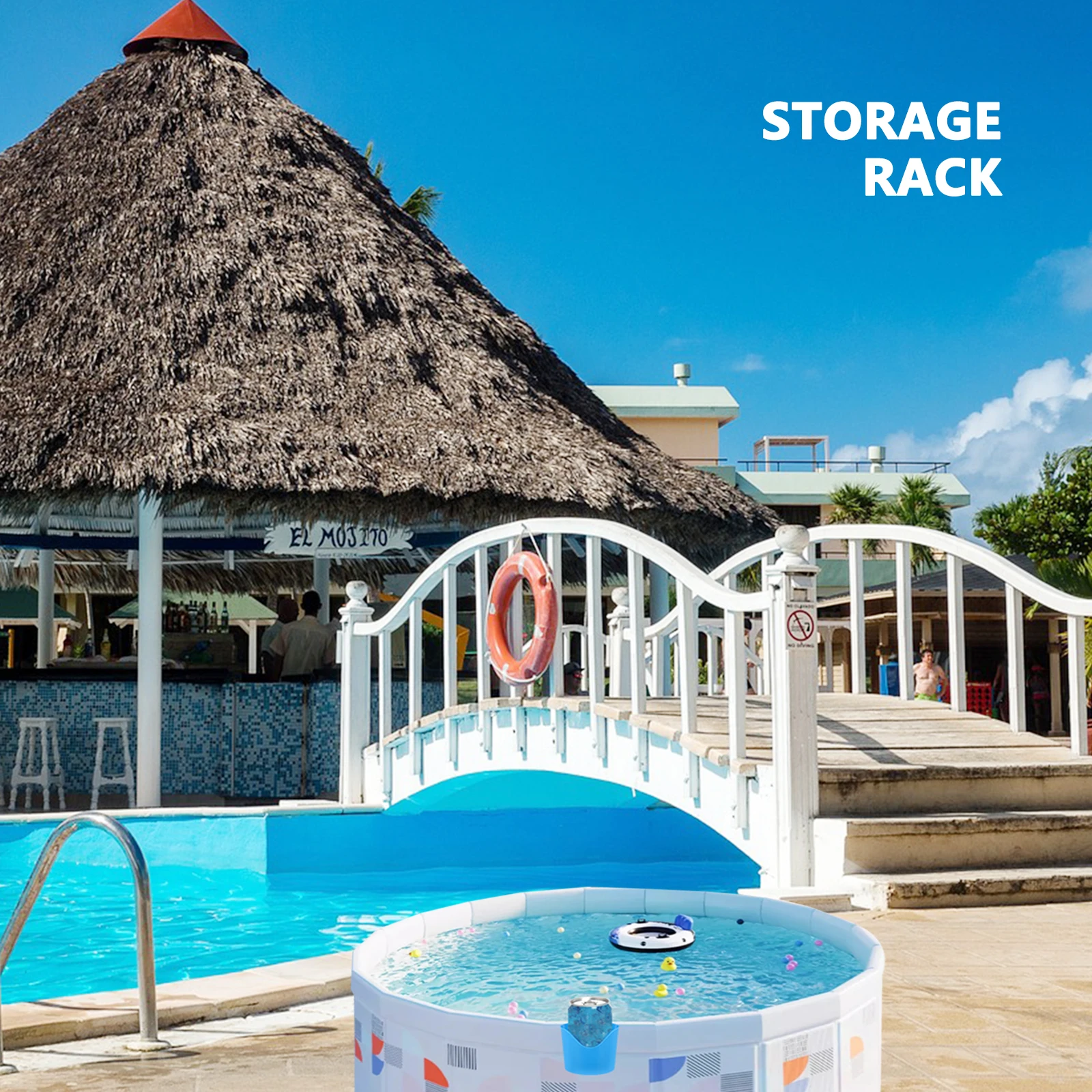 

Round Cup Holder for Drinks Plastic Beverage Rack Lightweight Durable Hanging Hanger Side Accessories Above Ground Pool Cup