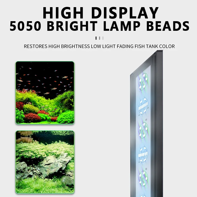

Big LED Light 11000K Aquarium Fish Tank Lighting Light 180 Wide Angle IP68 Full Spectrum Aquarium Light Accessories