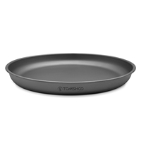 TOMSHOO 1000ML/1500ML Lightweight Titanium Frying Pan Dinner Fruit Plate Pan Food Container for Outdoor Camping Hiking Picnic