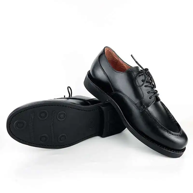 Goodyear-Welding Retro Classic Derby Round Toe Leather Shoes Formal Casual Business Men's Genuine Leather Shoes