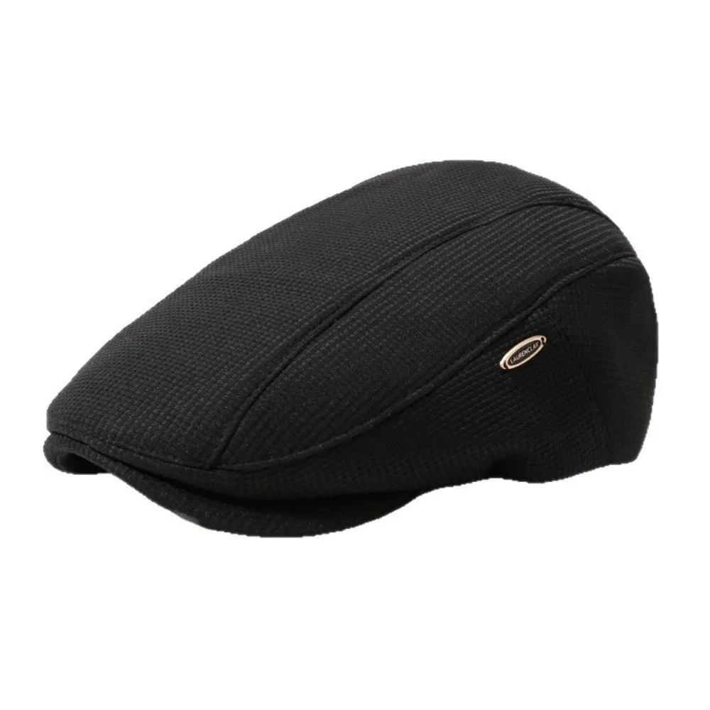Vintage Unisex Design Flat Cap British Style Winter Warm Beret Hat Knit Texture Korean Fashion Knit Cap For Women