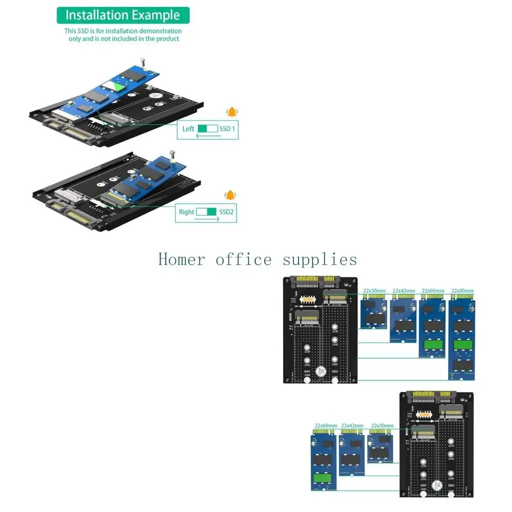 

K43B M.2 NGFF MSATA SSD Двойной адаптер M.2 к Карта-конвертер M.2 SSD