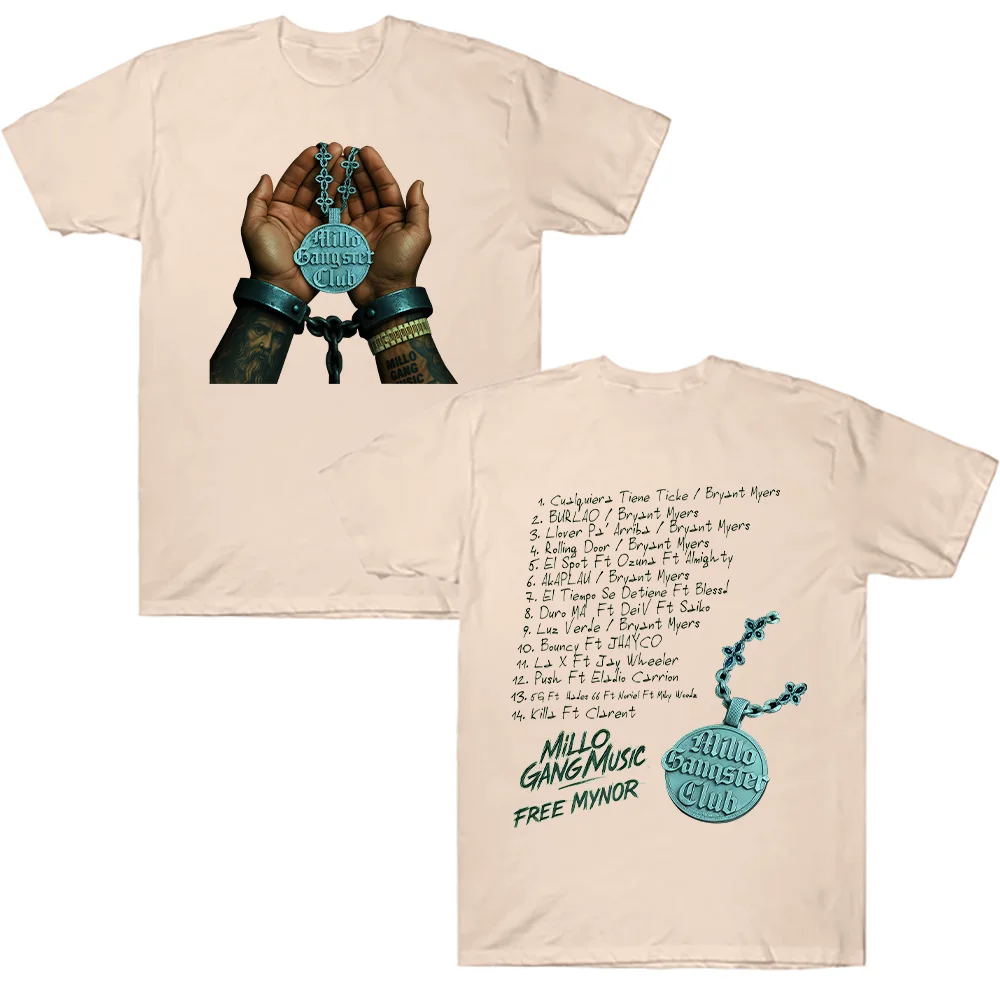 Bryant Myers Millo Gangster Club 2025 T-Shirt Rapper Bryant Myers Grafik-T-Shirt für Männer und Frauen, Retro-Top aus hochwertiger, atmungsaktiver Baumwolle – Detail 8