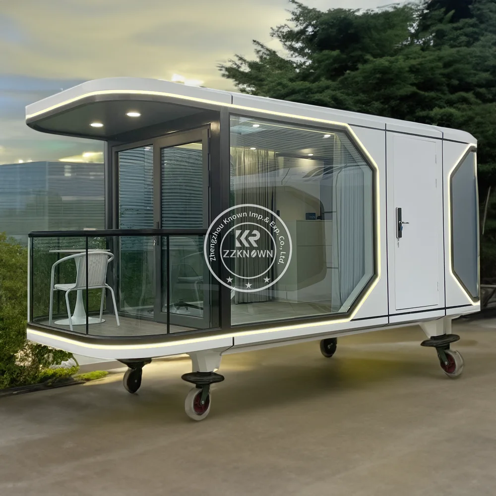 Cápsula espacial de lujo para acampar, casa de cápsula espacial de cabina de contenedor de Hotel moderno 2024