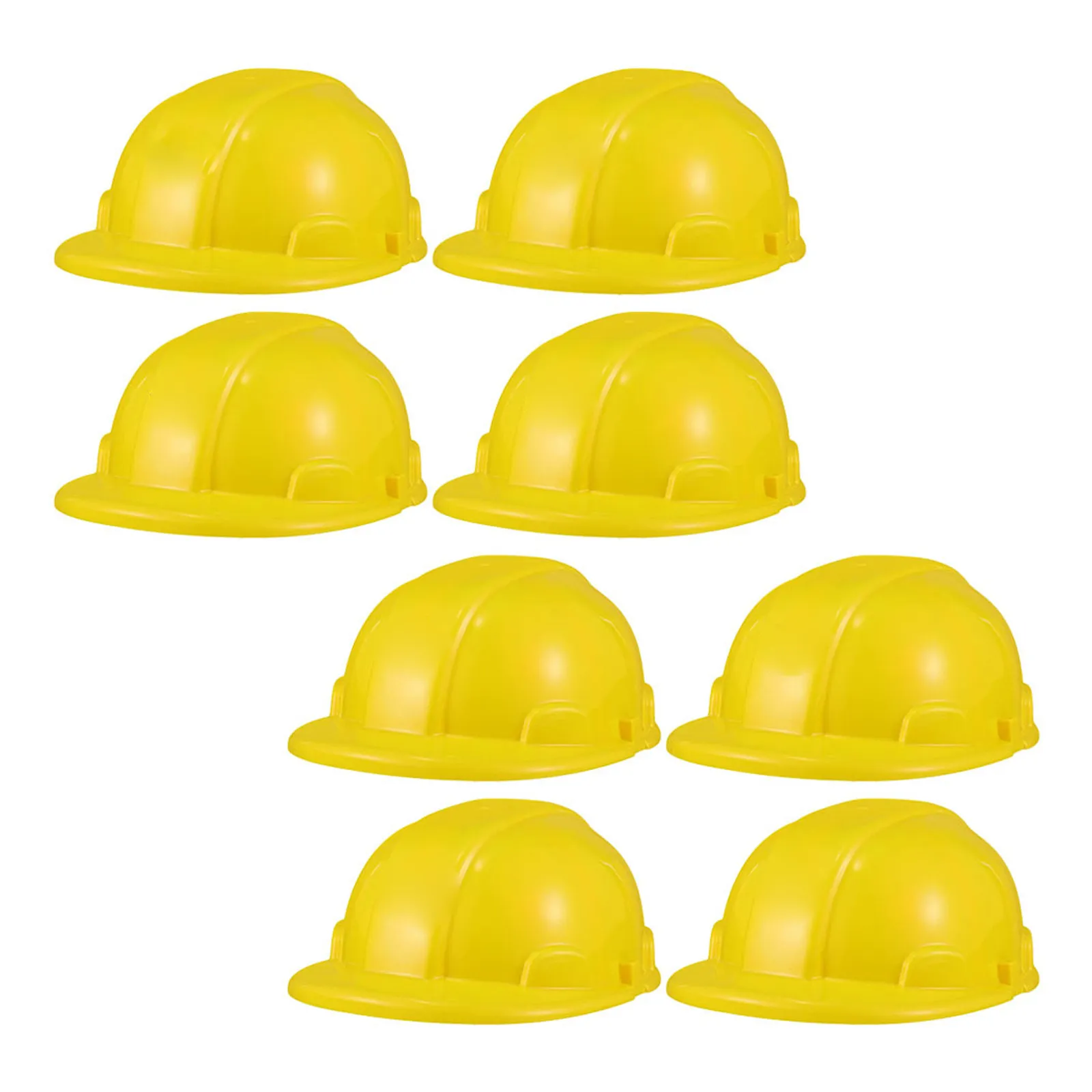 8Pcs Kids Construction Helmets Yellow Plastic Safety Hats for Role Play Creative Thinking Development Parent Child Game Gift