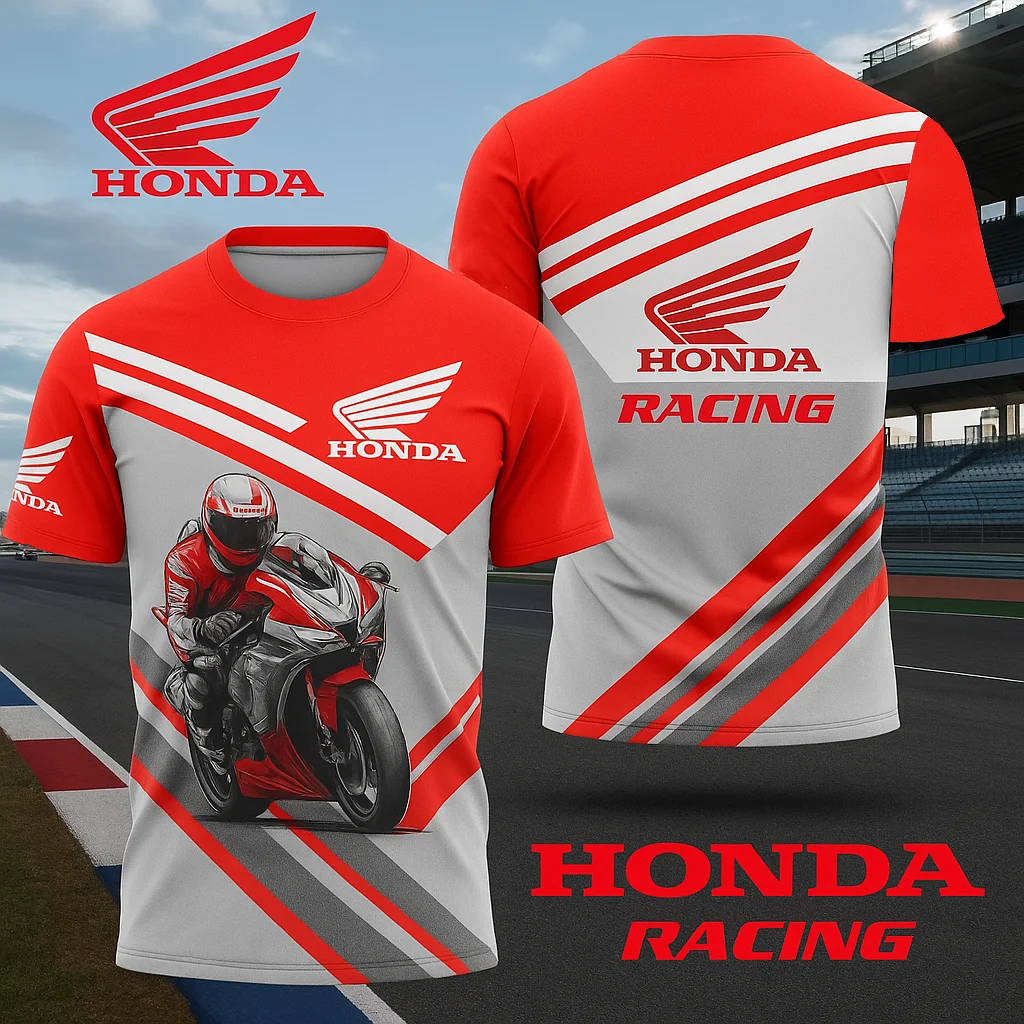 

Новый мотоциклетный гоночный костюм Honda 2025 года с короткими рукавами, летняя мужская и женская футболка для езды на велосипеде на открытом воздухе, быстросохнущая футболка с круглым вырезом