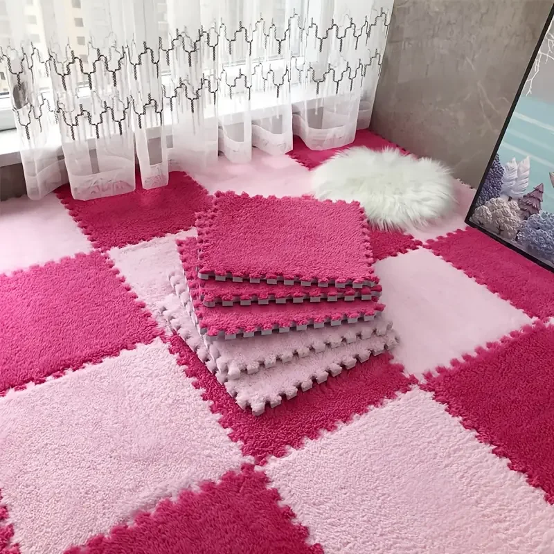 

Детский игровой коврик, коврик для ползания, пенопластовая плитка-головоломка, блокирующийся EVA, толстый, мягкий, нескользящий, моющийся, плюшевый, шахматная доска для детской комнаты