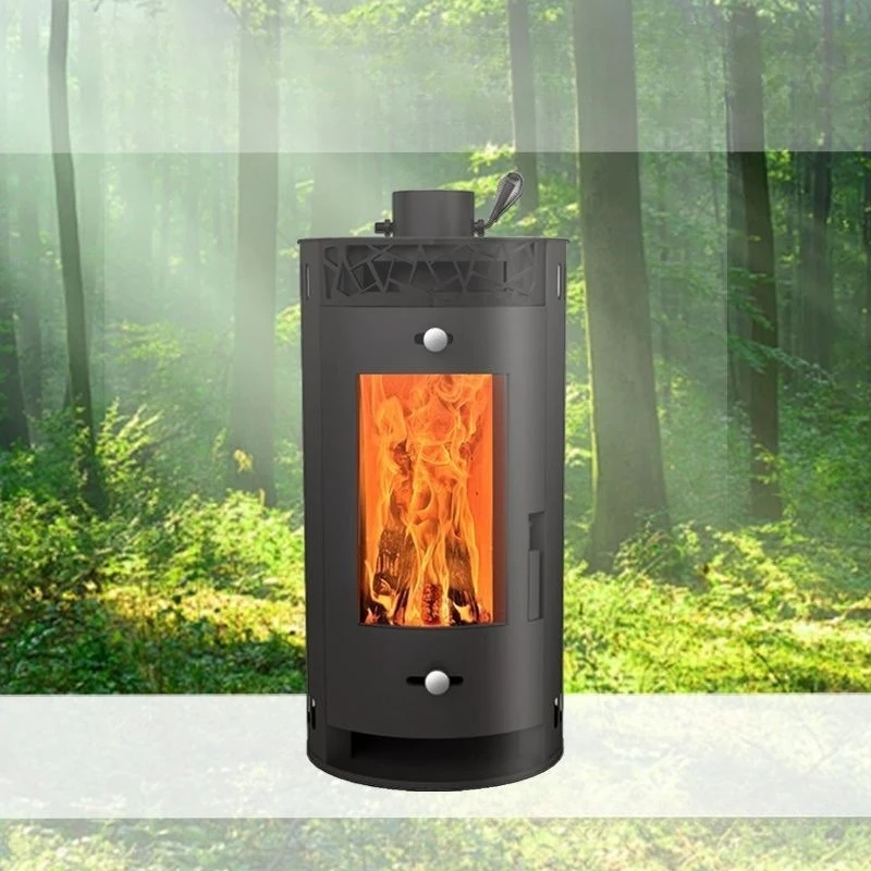 Fireplace real fire household heating 100 square meters vertical heating fireplace blowing heat indoor firewood heating furnace
