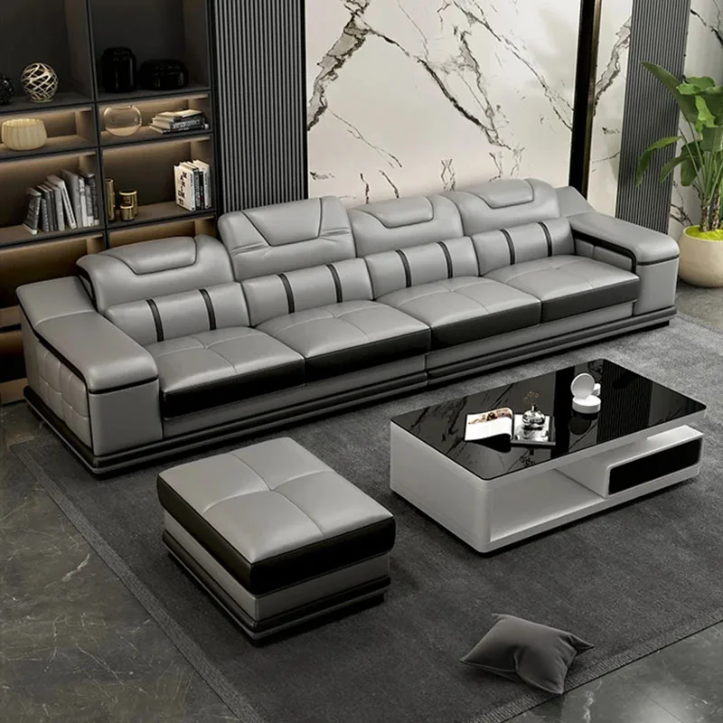 

Genuine Leather Sofa Cama Leather Couch Big Sofas Sleeper Sofa Set Living Room Furniture Sofas Modernos Para Sala Sectional Sofa