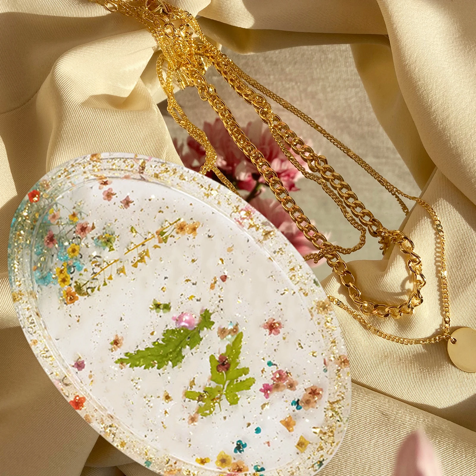 

Silicone Jewelry Tray Diy Epoxy Resin Mold Reusable Flexible Mold For Crafts Making Delicate Themed Trays Soft Safe Material