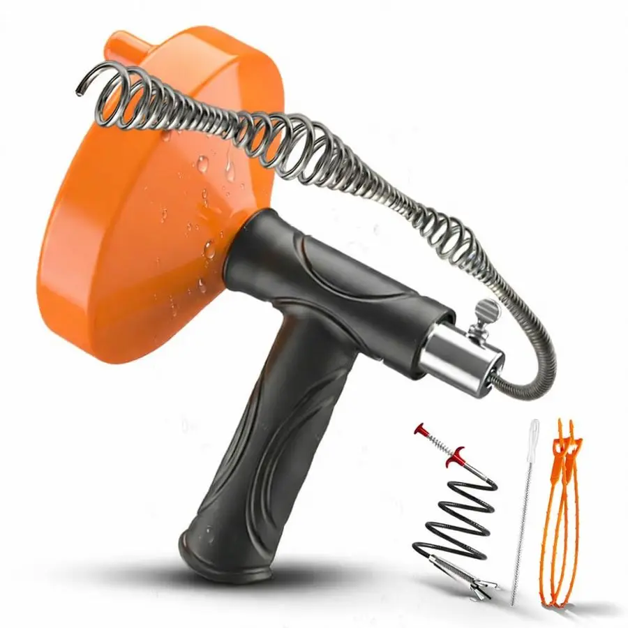 

Auger 33 Feet, Plumbing Snake Hair Clog Removal Tool, Heavy Duty Toilet Auger, Clog Remover Tool for Bathroom Kitchen Tub Shower