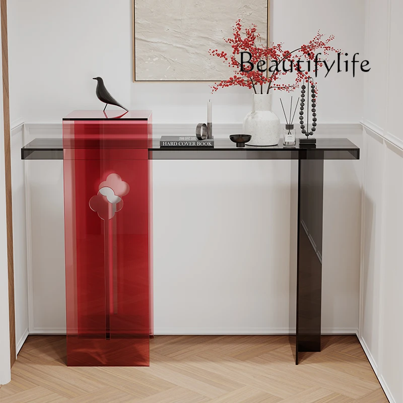 

Modern simple entrance table acrylic light luxury entrance is facing the entrance table, the foyer is against the wall,