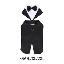 Pet Dog Tuxedo Costume with Collar for Weddings, Birthdays, Parties Exquisite Stitching Dog Apparel Lightweight Elegant