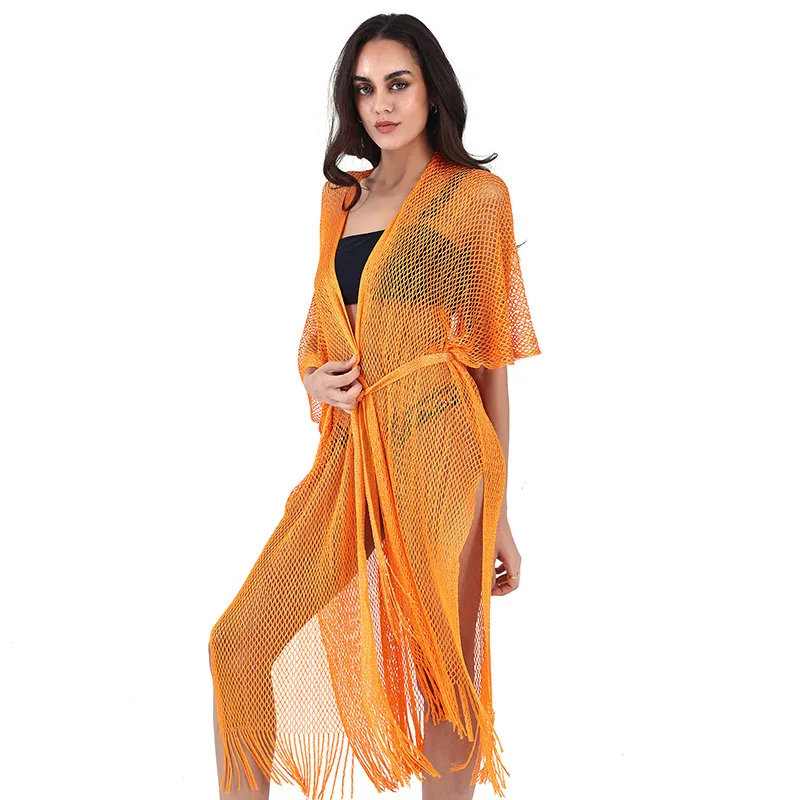 ملابس السباحة النسائية التستر ملابس الشاطئ الصيف سترة مثير قميص الحماية من الشمس قطع بيكيني سموك عطلة ملابس السباحة