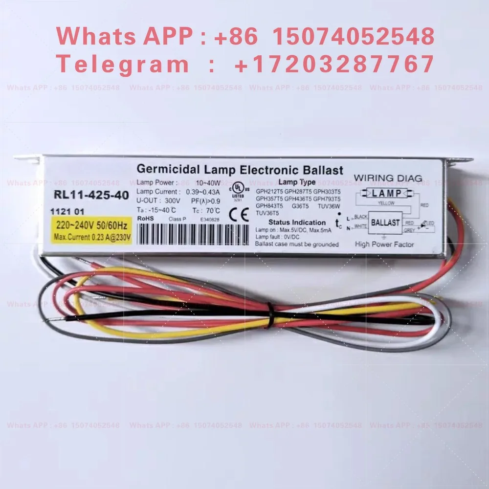 RL11-425-40 Rectifier Ultraviolet lamp dedicated 10-40W electronic ballast, 220V