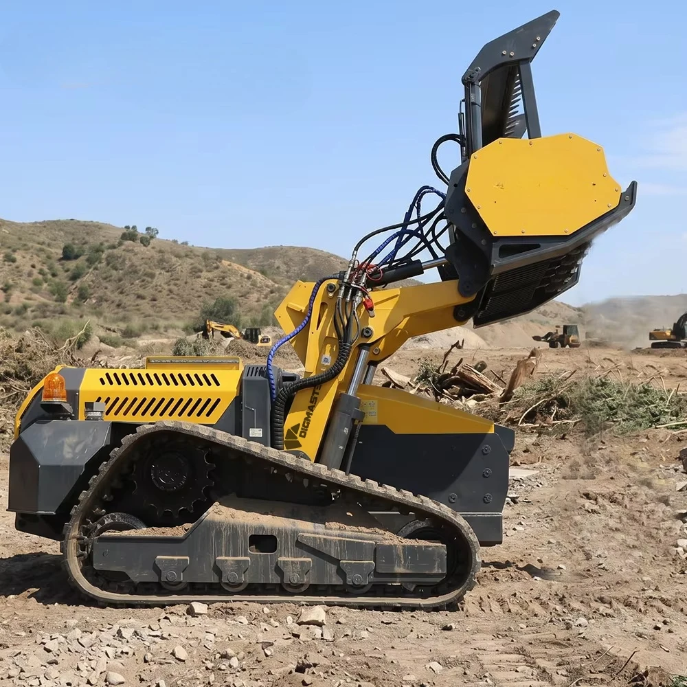 Factory Price 75HP 25 HP Remote Control 4WD Forestry Mulching Robot150m Range Crawler Mower22Cutting Width4-Stroke Engine Forest