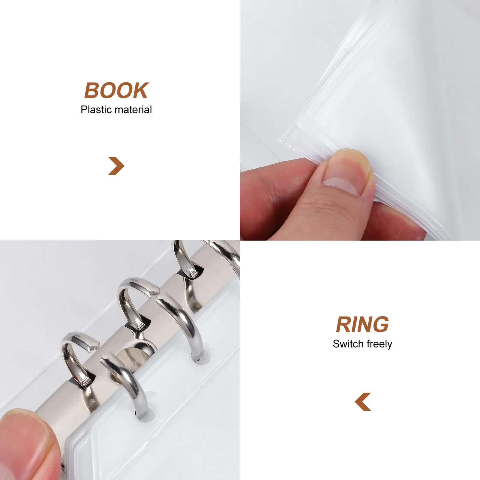 

1Set Clear Sticker Storage Book Loose Leaf Collector Plastic Pouch DIY Scrapbooking Organizer Note Stamp Holder