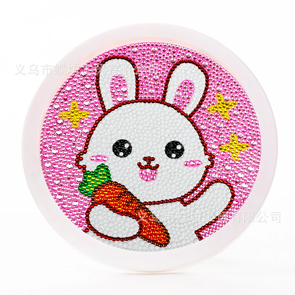 Jouets de puzzle de peinture de diamant de point de lapin pour des enfants, autocollant fait à la main de bricolage, vente en gros