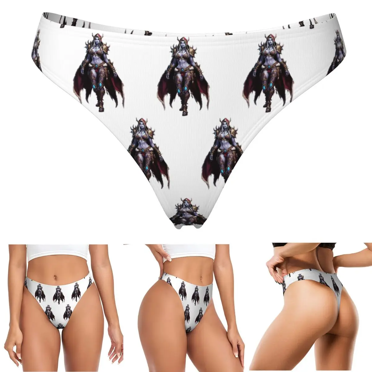 calcinhas-g-string-personalizadas-sylvanas-windrunner-world-of-warcraft-respiraveis-para-mulheres-confortaveis-e-elasticas