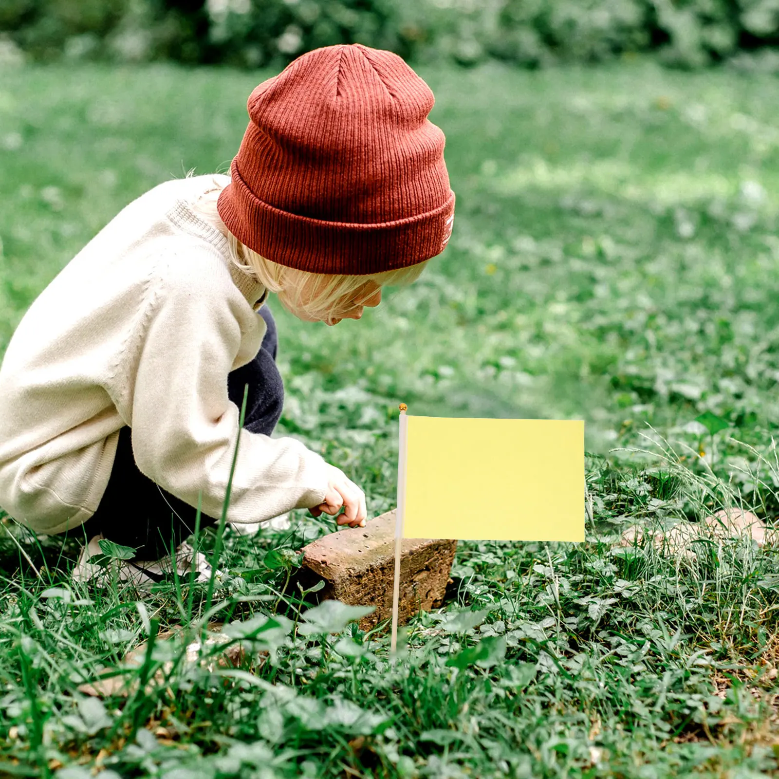 

25pcs Small Handheld Solid Color Anti-Wear Portable Party Waving Colored Hand Parade Mini Bright Polyester Flags Garden